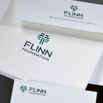 Business system showcasing the Flinn Foundation’s rebranded look