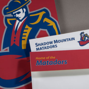 Business system showcasing Shadow Mountain High School’s rebranded look
