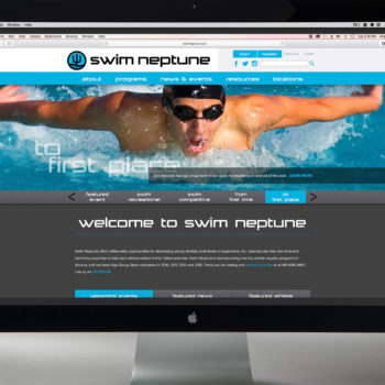 Homepage of responsive website for Swim Neptune