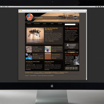 Homepage of website for Phoenix Mars Mission