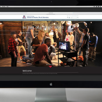 Homepage of responsive website for University of Arizona School of Theatre Film and Television