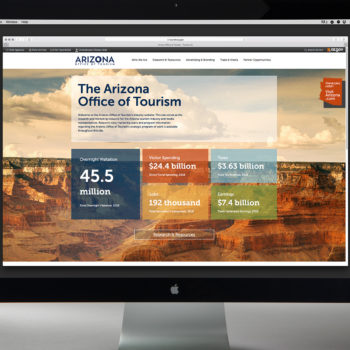 Website Homepage for Arizona Office of Tourism